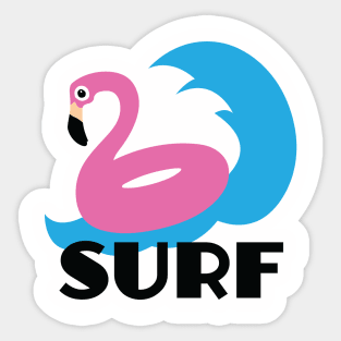 Pink Pool Flamingo - Let's  Surf Sticker